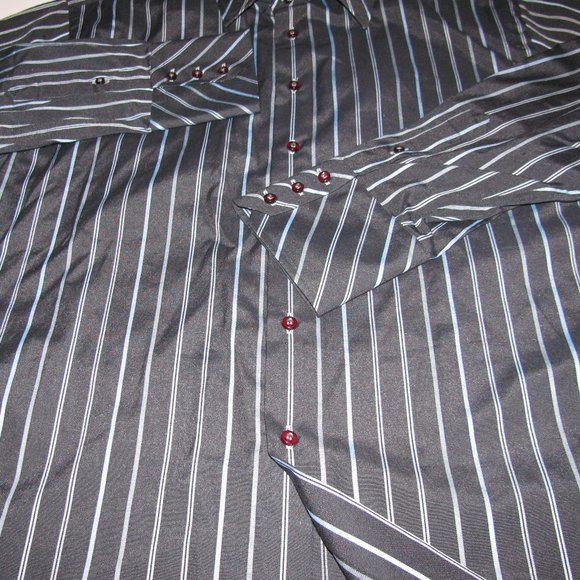 Roar Long Sleeve Black Striped Mens XL - Picture 3 of 7